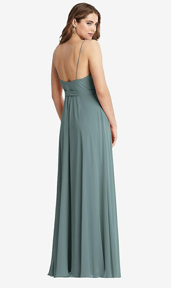 Back View - Icelandic Chiffon Maxi Wrap Dress with Sash - Cora