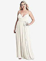 Alt View 1 Thumbnail - Ivory Chiffon Maxi Wrap Dress with Sash - Cora