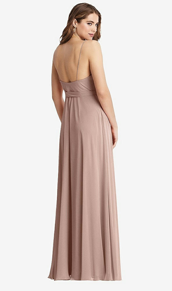 Back View - Neu Nude Chiffon Maxi Wrap Dress with Sash - Cora