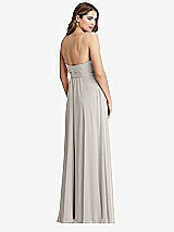 Rear View Thumbnail - Oyster Chiffon Maxi Wrap Dress with Sash - Cora