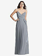 Front View Thumbnail - Platinum Chiffon Maxi Wrap Dress with Sash - Cora