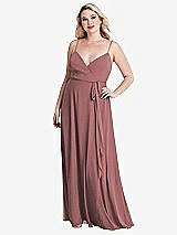 Alt View 1 Thumbnail - Rosewood Chiffon Maxi Wrap Dress with Sash - Cora