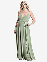 Alt View 1 Thumbnail - Sage Chiffon Maxi Wrap Dress with Sash - Cora