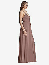 Side View Thumbnail - Sienna Chiffon Maxi Wrap Dress with Sash - Cora