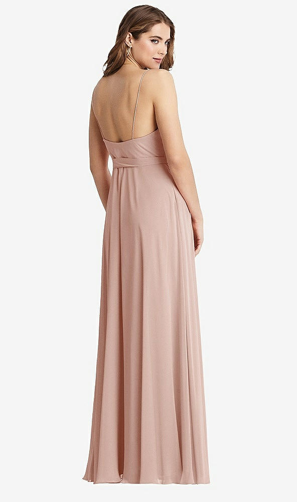 Back View - Toasted Sugar Chiffon Maxi Wrap Dress with Sash - Cora