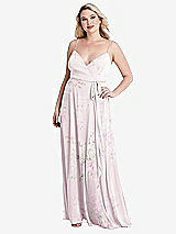 Alt View 1 Thumbnail - Watercolor Print Chiffon Maxi Wrap Dress with Sash - Cora