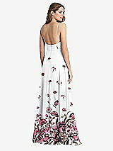 Rear View Thumbnail - London Print Square Neck Chiffon Maxi Dress with Front Slit - Elliott