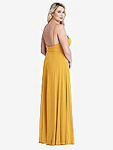 Alt View 2 Thumbnail - NYC Yellow Square Neck Chiffon Maxi Dress with Front Slit - Elliott