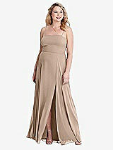 Alt View 1 Thumbnail - Topaz Square Neck Chiffon Maxi Dress with Front Slit - Elliott