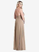 Alt View 2 Thumbnail - Topaz Square Neck Chiffon Maxi Dress with Front Slit - Elliott