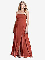 Alt View 1 Thumbnail - Amber Sunset Square Neck Chiffon Maxi Dress with Front Slit - Elliott