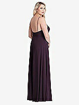 Alt View 2 Thumbnail - Aubergine Square Neck Chiffon Maxi Dress with Front Slit - Elliott