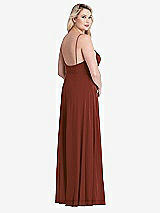 Alt View 2 Thumbnail - Auburn Moon Square Neck Chiffon Maxi Dress with Front Slit - Elliott