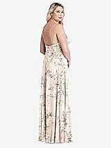 Alt View 2 Thumbnail - Blush Garden Square Neck Chiffon Maxi Dress with Front Slit - Elliott