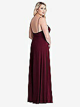 Alt View 2 Thumbnail - Cabernet Square Neck Chiffon Maxi Dress with Front Slit - Elliott