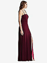 Side View Thumbnail - Cabernet Square Neck Chiffon Maxi Dress with Front Slit - Elliott