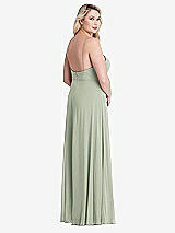 Alt View 2 Thumbnail - Celadon Square Neck Chiffon Maxi Dress with Front Slit - Elliott