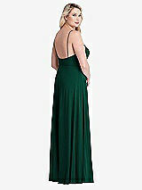 Alt View 2 Thumbnail - Hunter Green Square Neck Chiffon Maxi Dress with Front Slit - Elliott