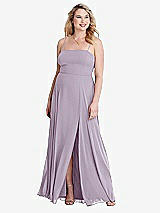 Alt View 1 Thumbnail - Lilac Haze Square Neck Chiffon Maxi Dress with Front Slit - Elliott