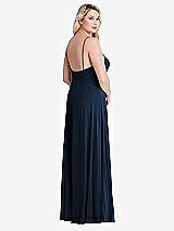 Alt View 2 Thumbnail - Midnight Navy Square Neck Chiffon Maxi Dress with Front Slit - Elliott