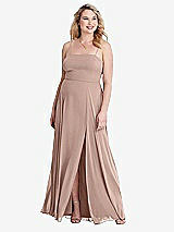 Alt View 1 Thumbnail - Neu Nude Square Neck Chiffon Maxi Dress with Front Slit - Elliott