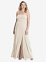 Alt View 1 Thumbnail - Oat Square Neck Chiffon Maxi Dress with Front Slit - Elliott