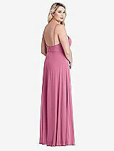 Alt View 2 Thumbnail - Orchid Pink Square Neck Chiffon Maxi Dress with Front Slit - Elliott