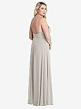 Alt View 2 Thumbnail - Oyster Square Neck Chiffon Maxi Dress with Front Slit - Elliott