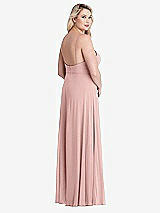 Alt View 2 Thumbnail - Rose - PANTONE Rose Quartz Square Neck Chiffon Maxi Dress with Front Slit - Elliott