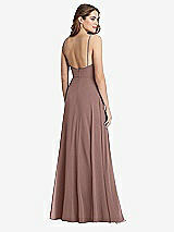 Rear View Thumbnail - Sienna Square Neck Chiffon Maxi Dress with Front Slit - Elliott