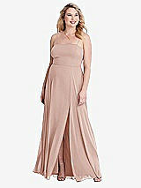 Alt View 1 Thumbnail - Toasted Sugar Square Neck Chiffon Maxi Dress with Front Slit - Elliott