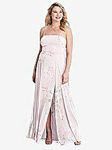 Alt View 1 Thumbnail - Watercolor Print Square Neck Chiffon Maxi Dress with Front Slit - Elliott