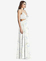 Side View Thumbnail - Bleu Garden Ruffled Chiffon Cutout Maxi Dress - Jessie