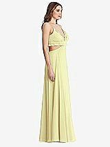 Side View Thumbnail - Butter Yellow Ruffled Chiffon Cutout Maxi Dress - Jessie