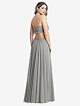 Rear View Thumbnail - Chelsea Gray Ruffled Chiffon Cutout Maxi Dress - Jessie