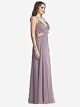 Side View Thumbnail - Lilac Dusk Ruffled Chiffon Cutout Maxi Dress - Jessie