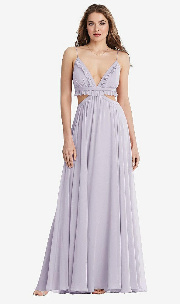 Front View - Moondance Ruffled Chiffon Cutout Maxi Dress - Jessie