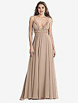 Front View Thumbnail - Topaz Ruffled Chiffon Cutout Maxi Dress - Jessie