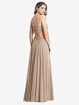 Rear View Thumbnail - Topaz Ruffled Chiffon Cutout Maxi Dress - Jessie