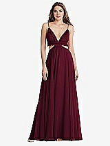 Front View Thumbnail - Cabernet Ruffled Chiffon Cutout Maxi Dress - Jessie