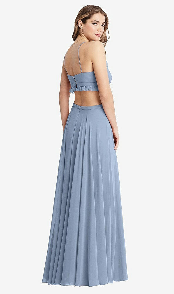 Back View - Cloudy Ruffled Chiffon Cutout Maxi Dress - Jessie