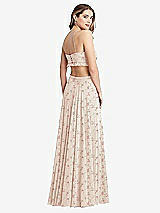 Rear View Thumbnail - Coquette Floral Print Ruffled Chiffon Cutout Maxi Dress - Jessie