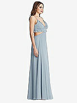 Side View Thumbnail - Mist Ruffled Chiffon Cutout Maxi Dress - Jessie