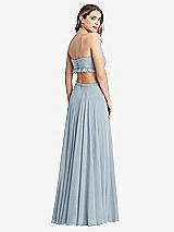 Rear View Thumbnail - Mist Ruffled Chiffon Cutout Maxi Dress - Jessie