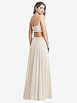 Rear View Thumbnail - Oat Ruffled Chiffon Cutout Maxi Dress - Jessie