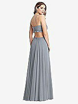 Rear View Thumbnail - Platinum Ruffled Chiffon Cutout Maxi Dress - Jessie