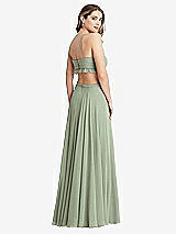 Rear View Thumbnail - Sage Ruffled Chiffon Cutout Maxi Dress - Jessie