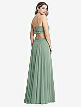 Rear View Thumbnail - Seagrass Ruffled Chiffon Cutout Maxi Dress - Jessie