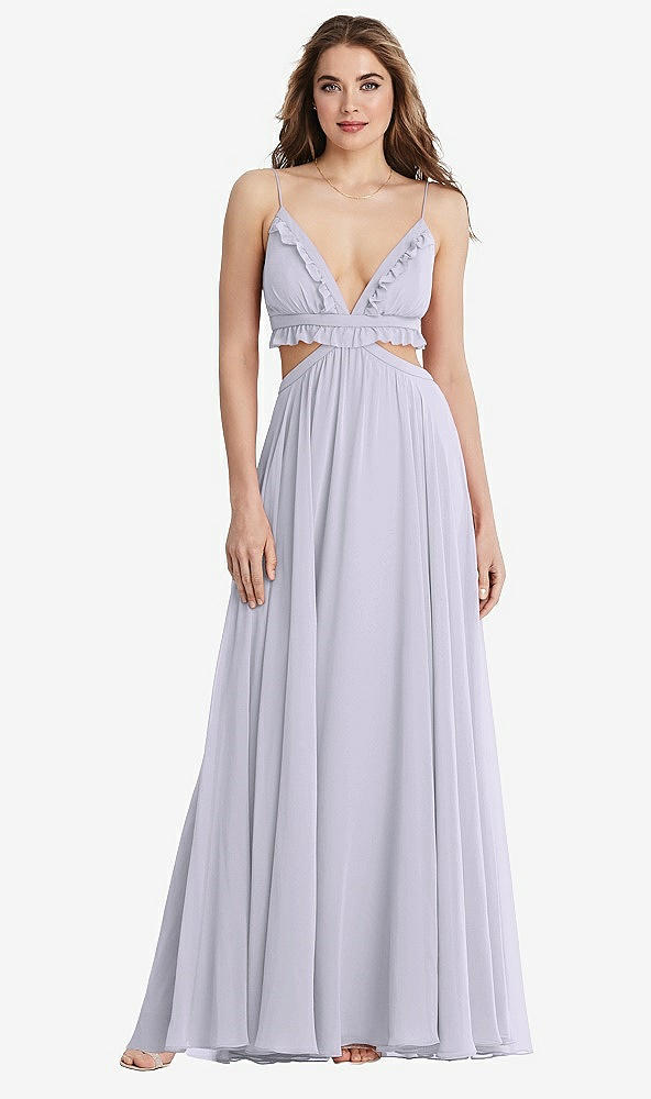 Front View - Silver Dove Ruffled Chiffon Cutout Maxi Dress - Jessie