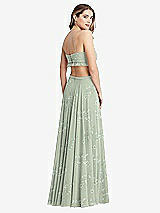 Rear View Thumbnail - Vintage Primrose Sage Ruffled Chiffon Cutout Maxi Dress - Jessie